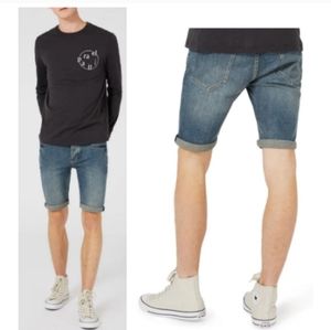 Topman Stretch Skinny Fit Denim Shorts